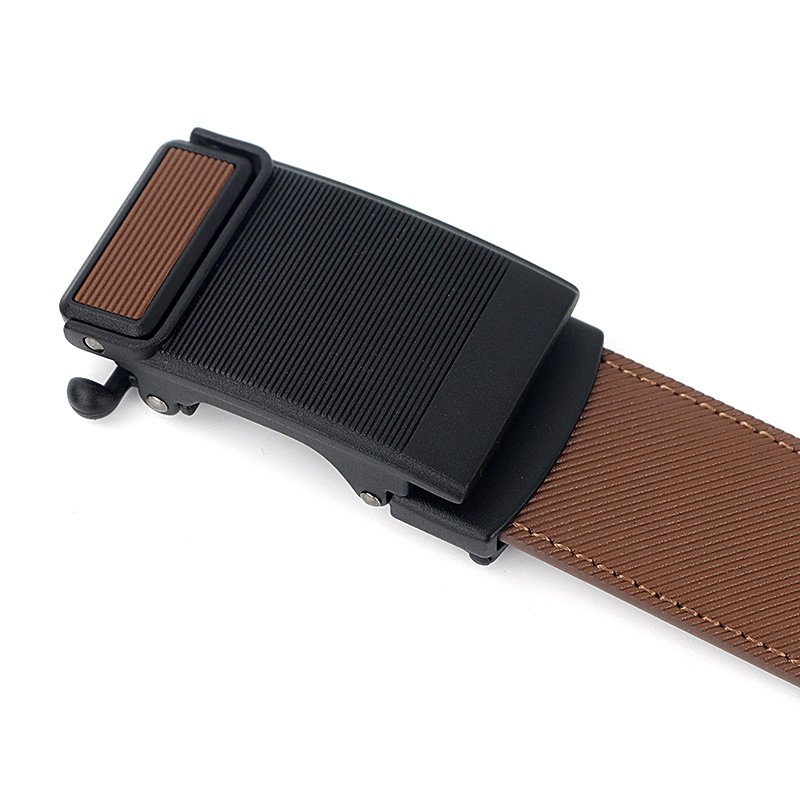 Men Elegant Genuine Leather Belt Multifunctional Double-Sided Flip Automatic Buckle Men Belt