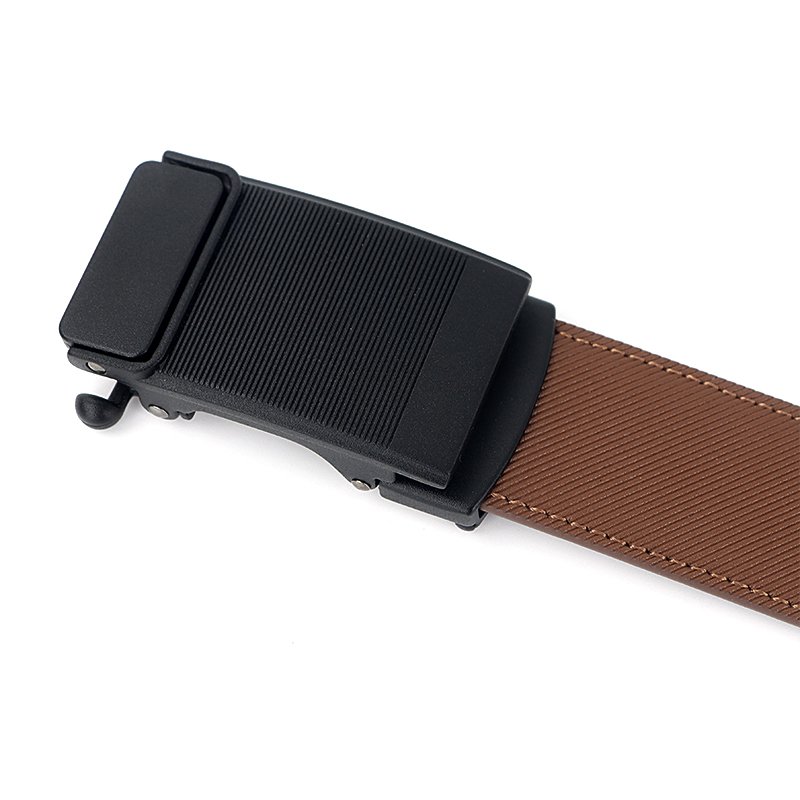 Men Elegant Genuine Leather Belt Multifunctional Double-Sided Flip Automatic Buckle Men Belt