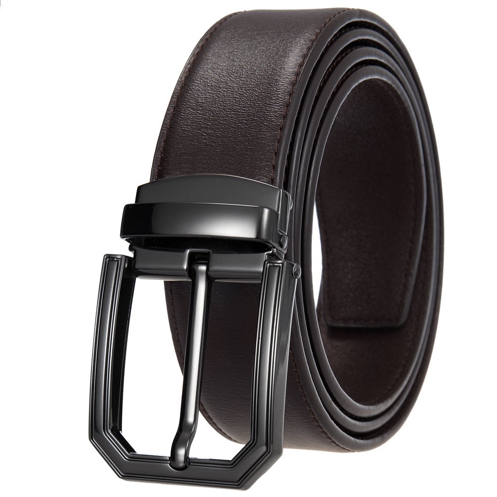 High Quality Classic Gold Pin Buckle Belt Custom Logo Casual Men 100% Leather Belts