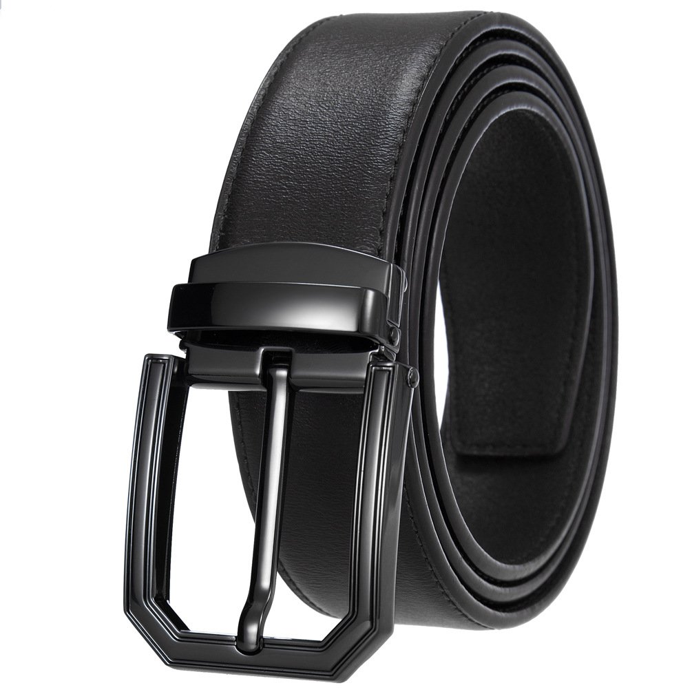 High Quality Classic Gold Pin Buckle Belt Custom Logo Casual Men 100% Leather Belts