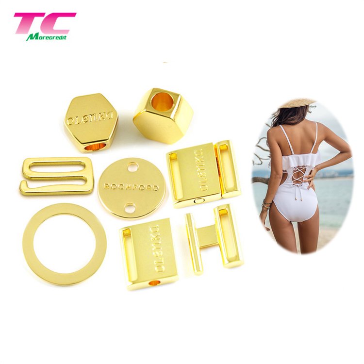 Rose Gold Metal Diamond Closure Clasp For Swimwear Bikini Lingerie Buckle Bra Strap in 12mm