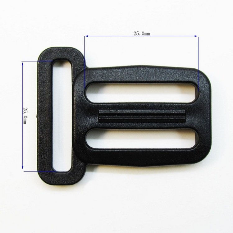 Wholesale 3 Way Plastic Multi-way Glide Webbing Adjuster Bag Slider Buckle 25mm Plastic Buckle
