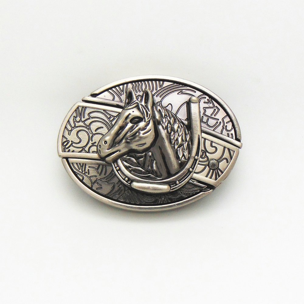 Spot creative horse style hot selling personality smooth buckle steed metal mens belt western buckles for bekts