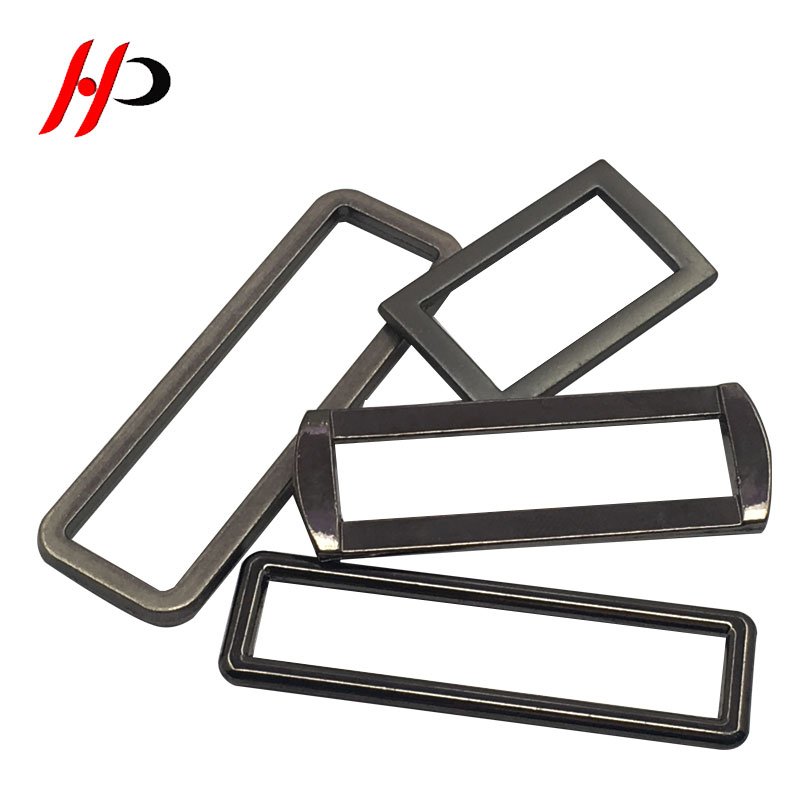 Heavy Duty Rectangular Webbing 2 Inch Brass Adjustable Strap Metal Square Ring Belt Buckle Slide