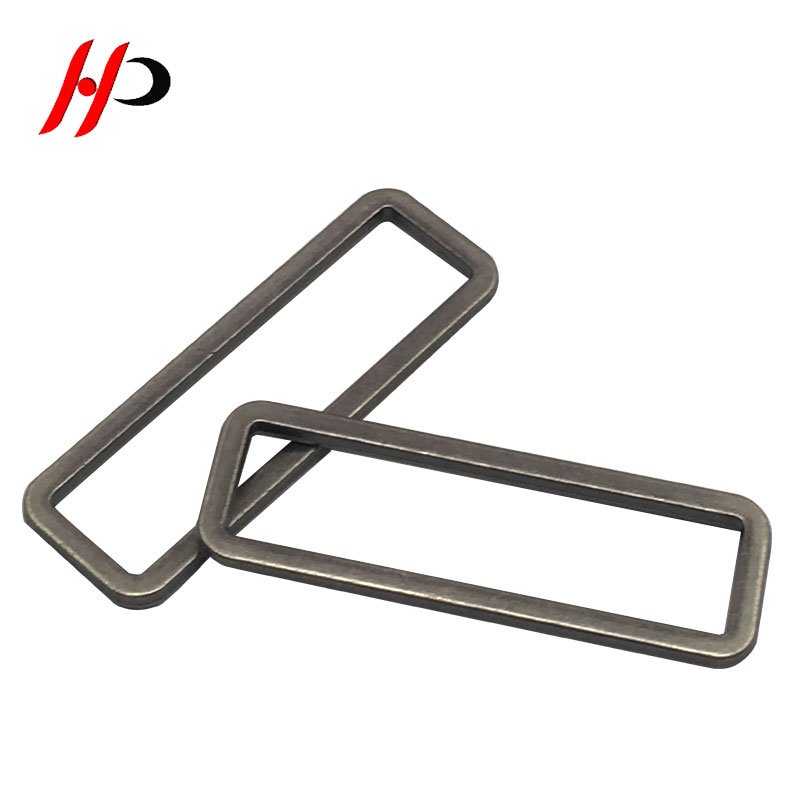 Heavy Duty Rectangular Webbing 2 Inch Brass Adjustable Strap Metal Square Ring Belt Buckle Slide