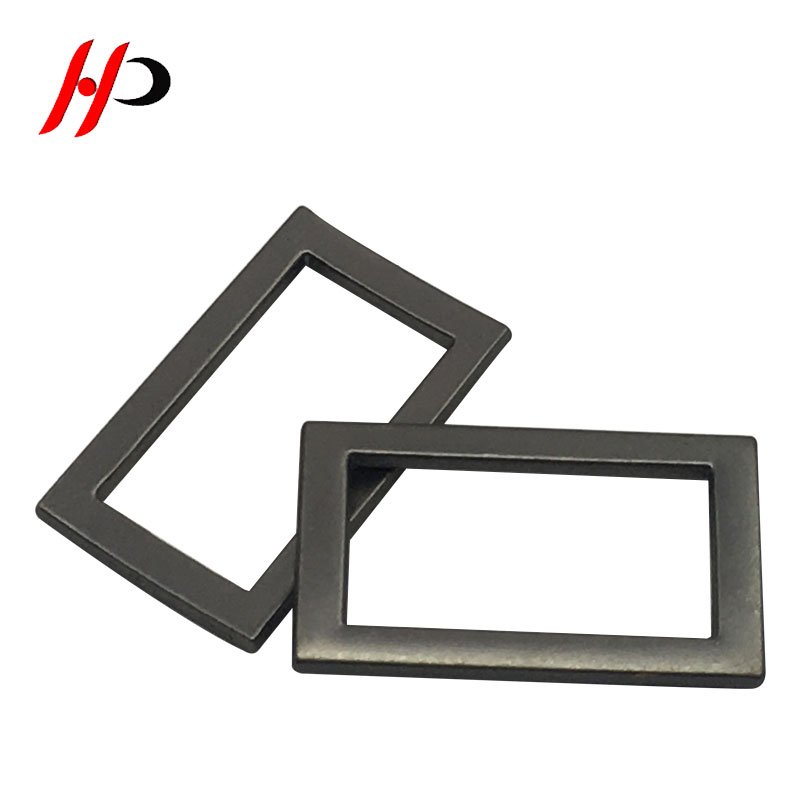 Heavy Duty Rectangular Webbing 2 Inch Brass Adjustable Strap Metal Square Ring Belt Buckle Slide