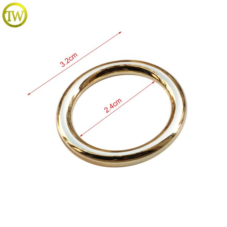 High Quality Handbag Hardware Zinc alloy Round Shape Buckle Gold Plated Metal O Ring For Luggage