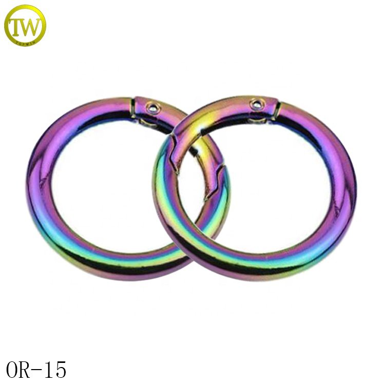 High Quality Handbag Hardware Zinc alloy Round Shape Buckle Gold Plated Metal O Ring For Luggage