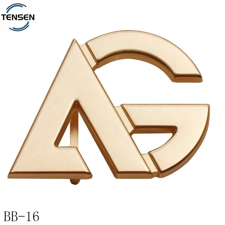Luxurious belt buckle supplier round shape gold logo designer hollow auto brand buckle for women belt
