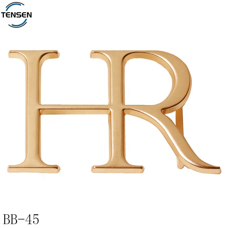 Luxurious belt buckle supplier round shape gold logo designer hollow auto brand buckle for women belt