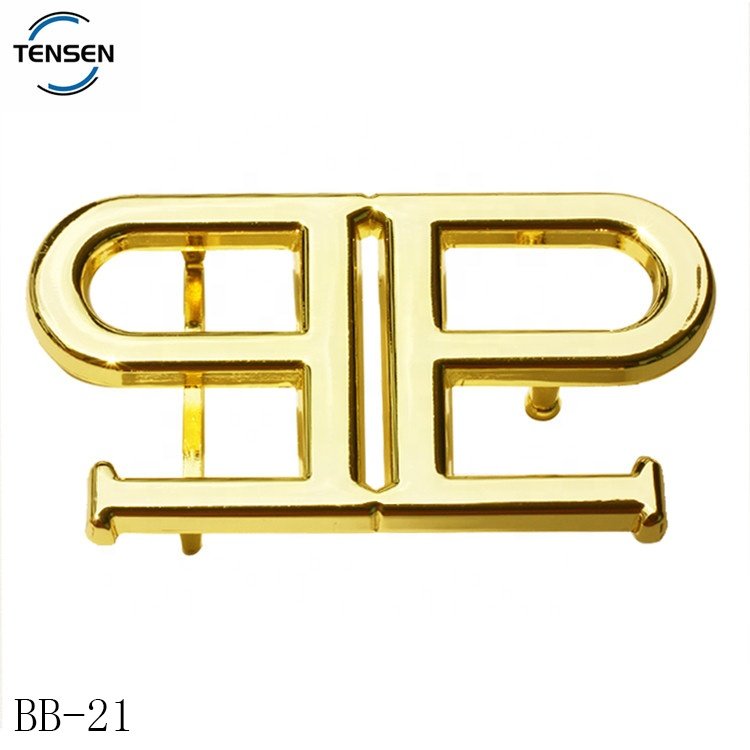 Luxurious belt buckle supplier round shape gold logo designer hollow auto brand buckle for women belt