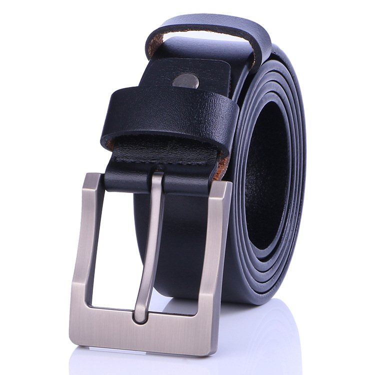 Factory Wholesale Vintage Cowhide Genuine Leather Pin Buckle Men Casual Dress Belt
