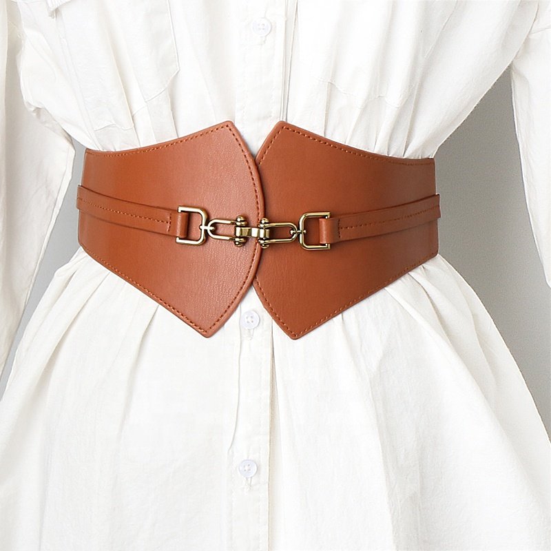 2023 New High Quality Women's Vintage Buckle Belt Elastic Decoration Dress Versatile Elastic Belt