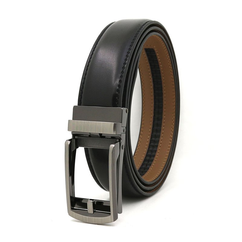 Wholesale Men Click Real Leather Belt Automatic Buckle Genuine Leather Belt Manufacturers