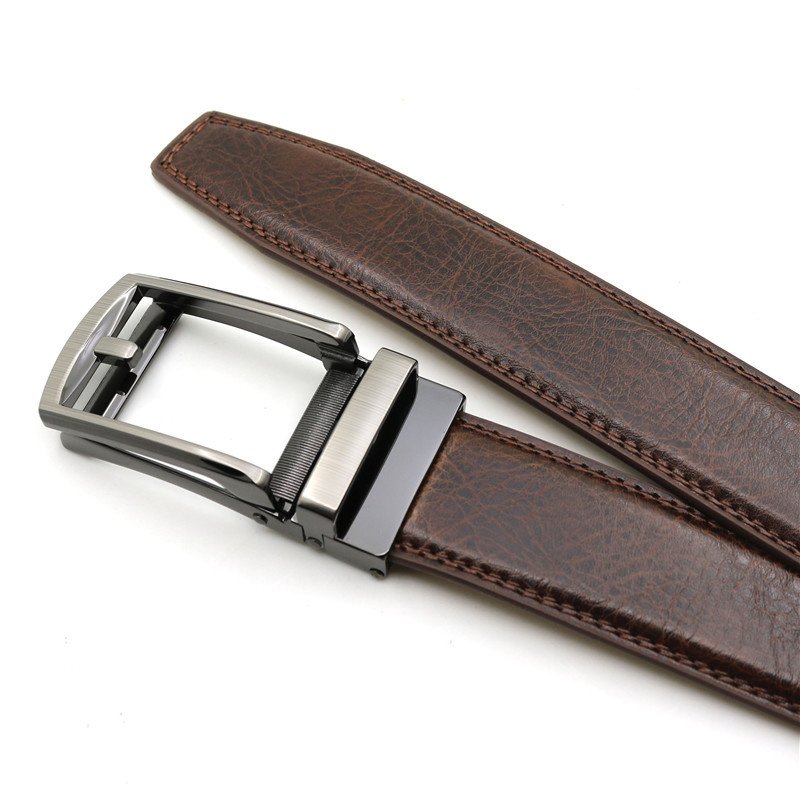 Wholesale Men Click Real Leather Belt Automatic Buckle Genuine Leather Belt Manufacturers