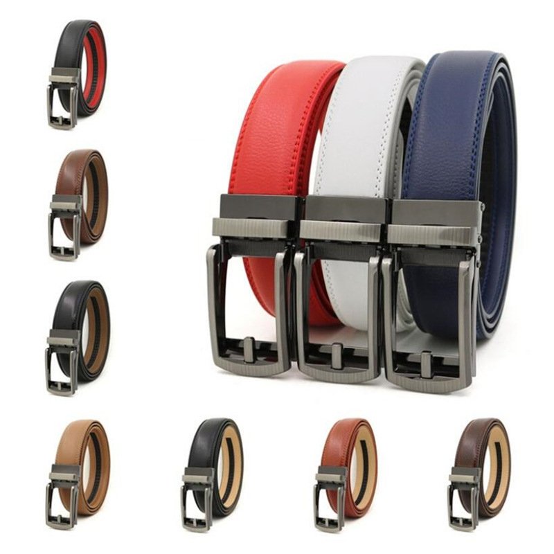 Wholesale Men Click Real Leather Belt Automatic Buckle Genuine Leather Belt Manufacturers