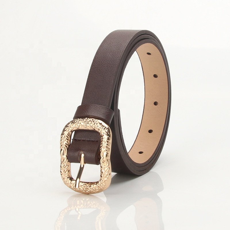 Women's Faux Leather Belts for Jeans Dress Pants, Fashion Waist Belts with Double O-Ring belt buckle