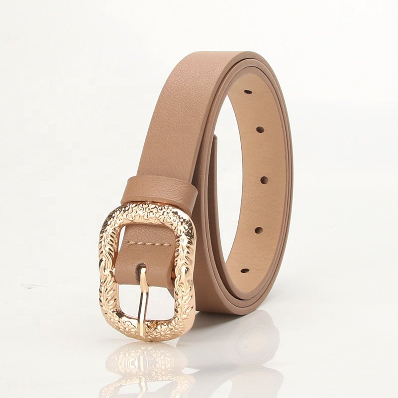 Women's Faux Leather Belts for Jeans Dress Pants, Fashion Waist Belts with Double O-Ring belt buckle
