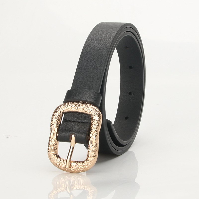 Women's Faux Leather Belts for Jeans Dress Pants, Fashion Waist Belts with Double O-Ring belt buckle