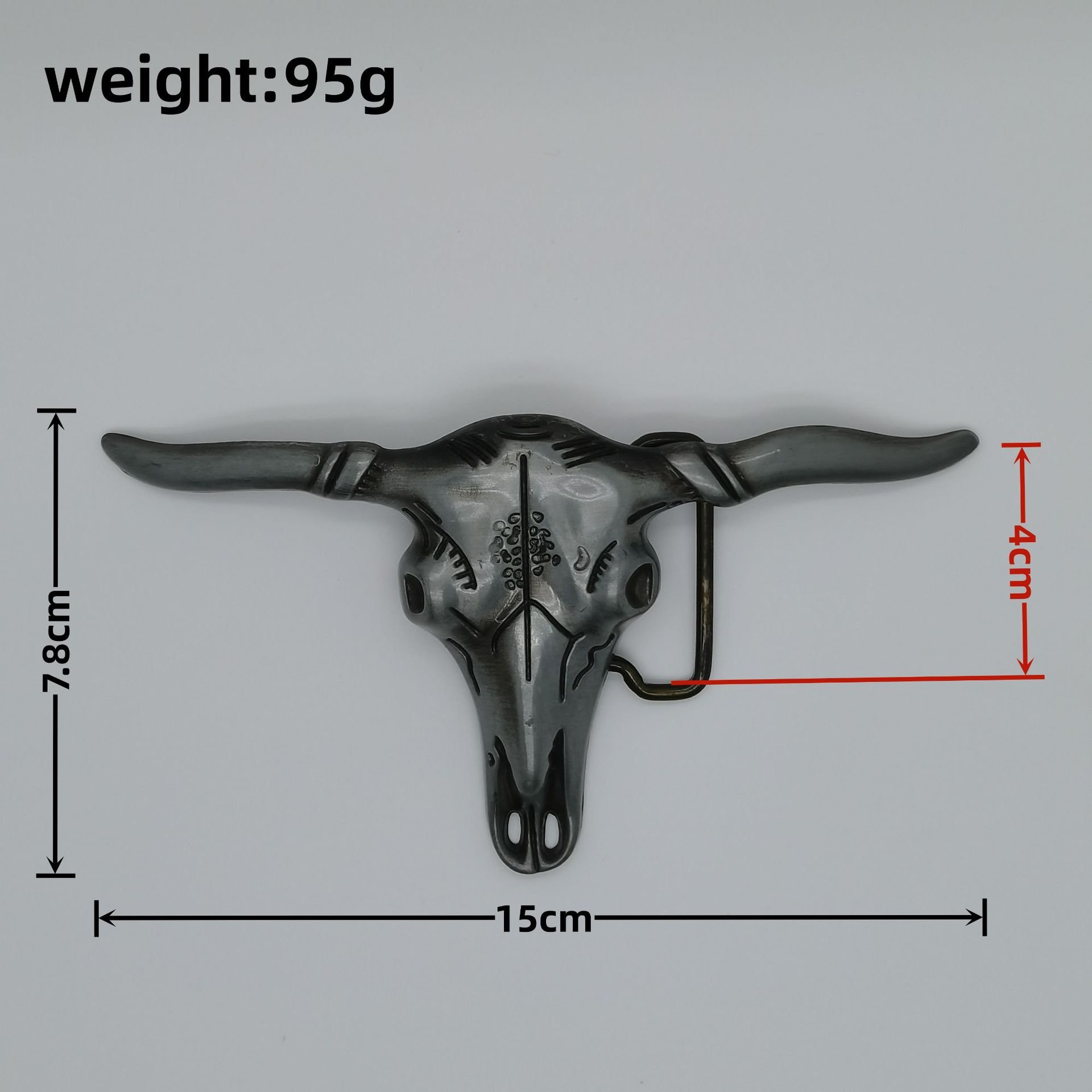 European American Foreign Trade All-Match Fashion Trend Belt Buckle Luxury Cow Skull Design in Zinc Alloy for Bags