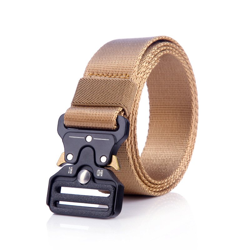 Wholesale custom logo 3.2cm zinc alloy buckle tactical quick release outdoor training nylon breathable polyester belt