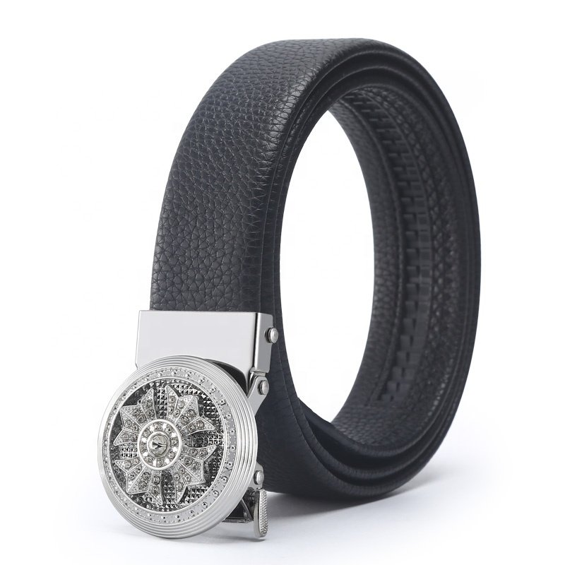 Men Belt PU Belts Connection with Metal Buckles 3.5cm Width Black Brown Color Cambodia