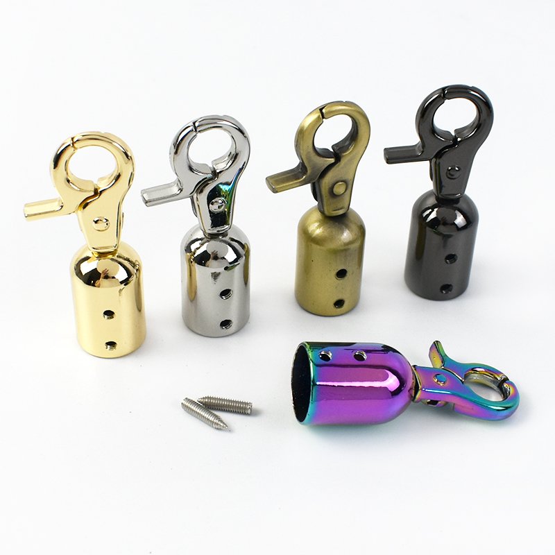 MeeTee F1-24 DIY Metal Buckle Bell Pull Braided Rope Bag Stopper with Cord End Handbag Clasp Dog Buckles Alloy Material