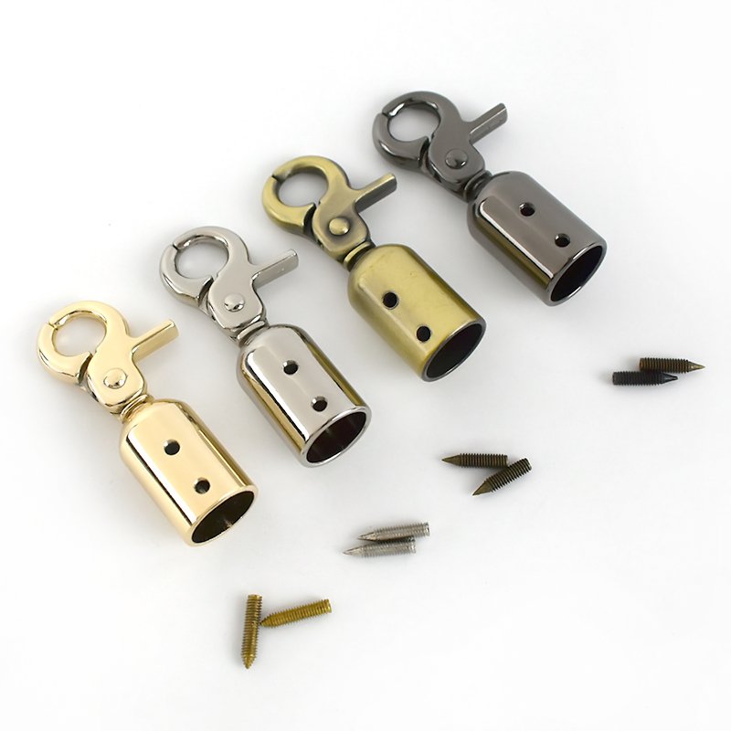 MeeTee F1-24 DIY Metal Buckle Bell Pull Braided Rope Bag Stopper with Cord End Handbag Clasp Dog Buckles Alloy Material