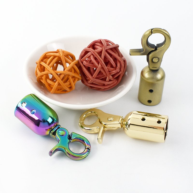 MeeTee F1-24 DIY Metal Buckle Bell Pull Braided Rope Bag Stopper with Cord End Handbag Clasp Dog Buckles Alloy Material