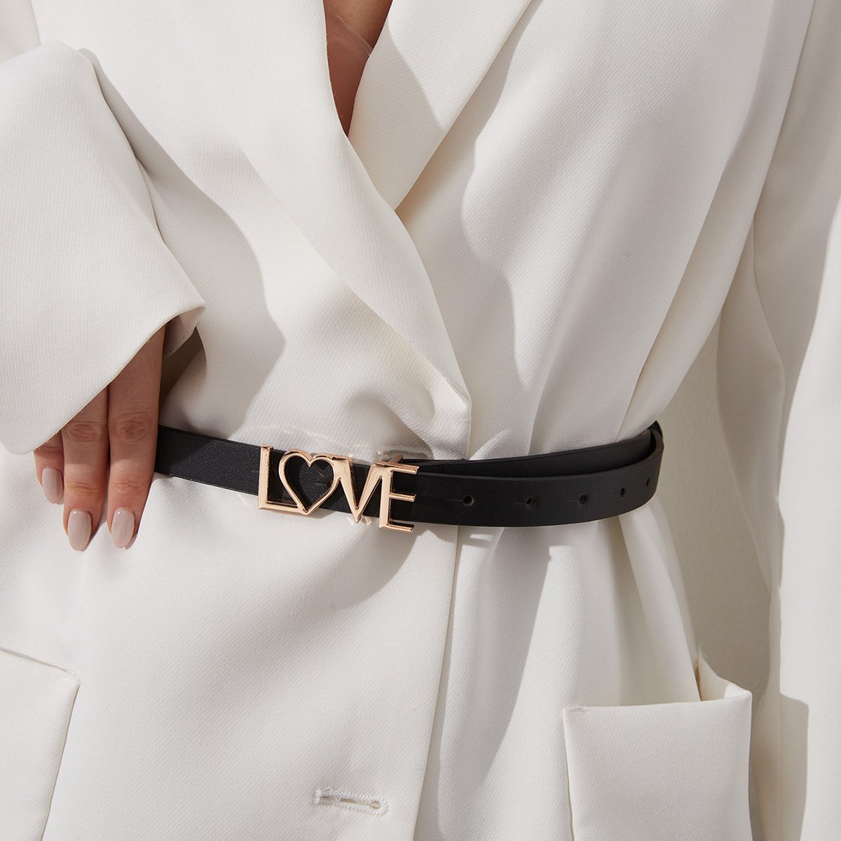 New Women's Belt Fashion Trend Fashion All-match Letter Love Buckle Decoration Suit Clothes Pants Belt