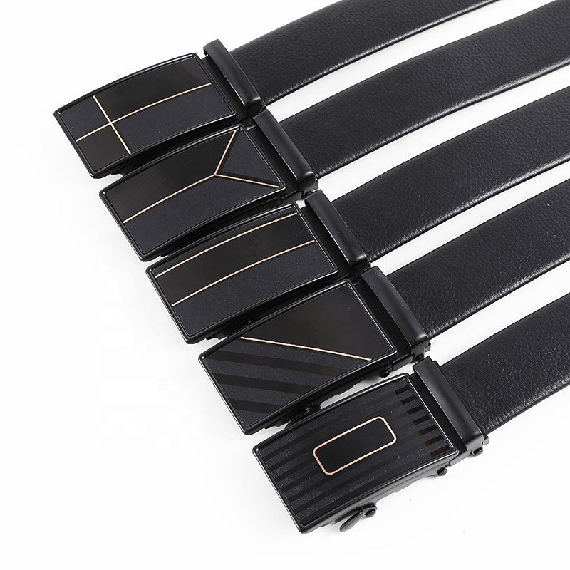 Customized Belt men's frosted iron automatic buckle belt fashionable casual versatile PU leather belt for Jeans LXS-IAP004
