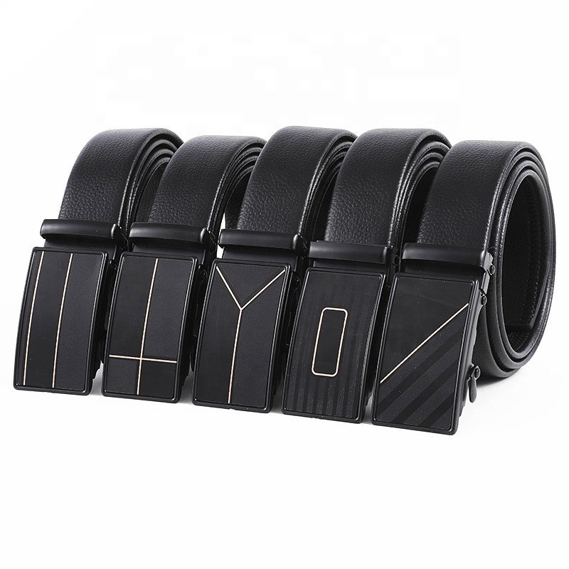 Customized Belt men's frosted iron automatic buckle belt fashionable casual versatile PU leather belt for Jeans LXS-IAP004