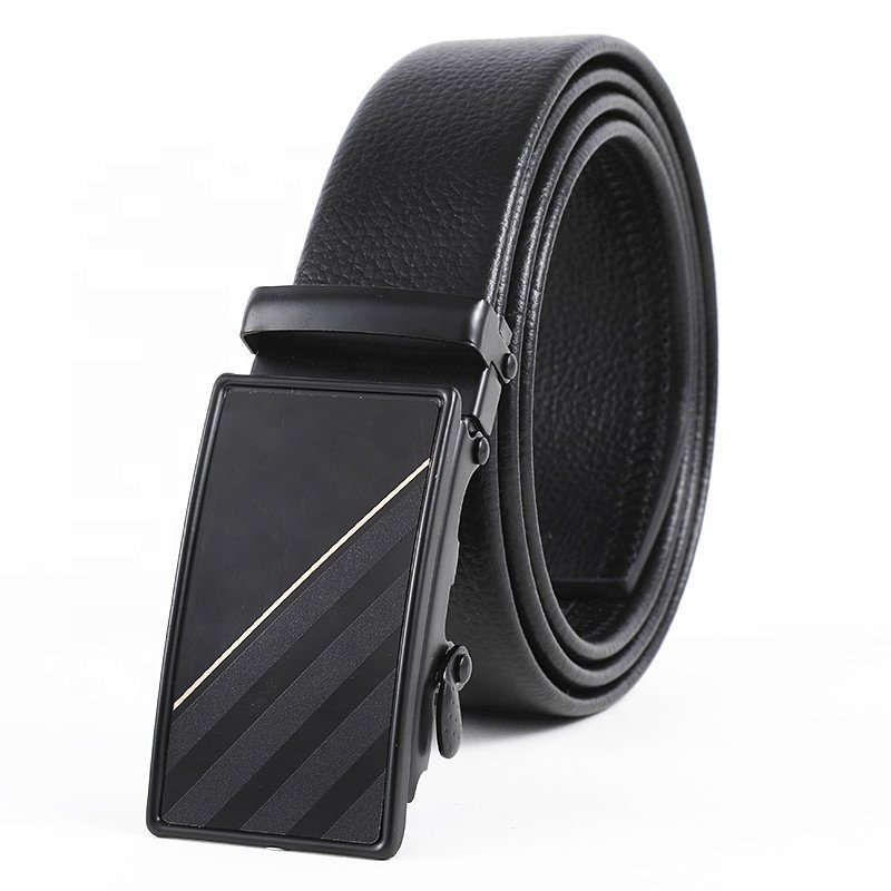 Customized Belt men's frosted iron automatic buckle belt fashionable casual versatile PU leather belt for Jeans LXS-IAP004