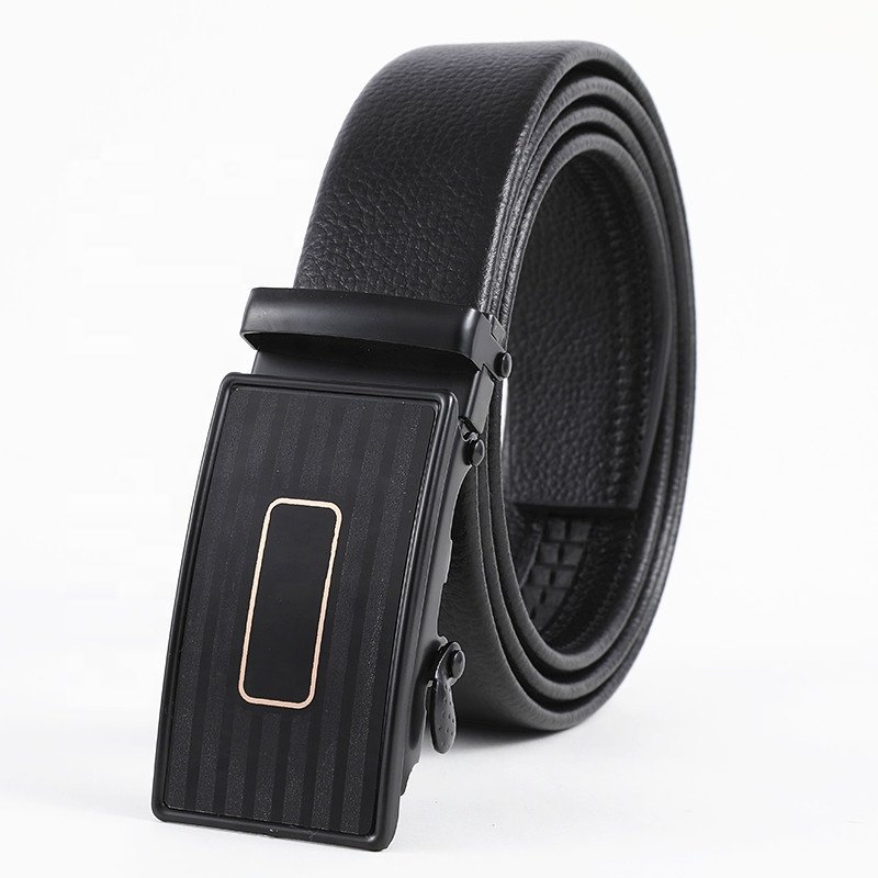 Customized Belt men's frosted iron automatic buckle belt fashionable casual versatile PU leather belt for Jeans LXS-IAP004