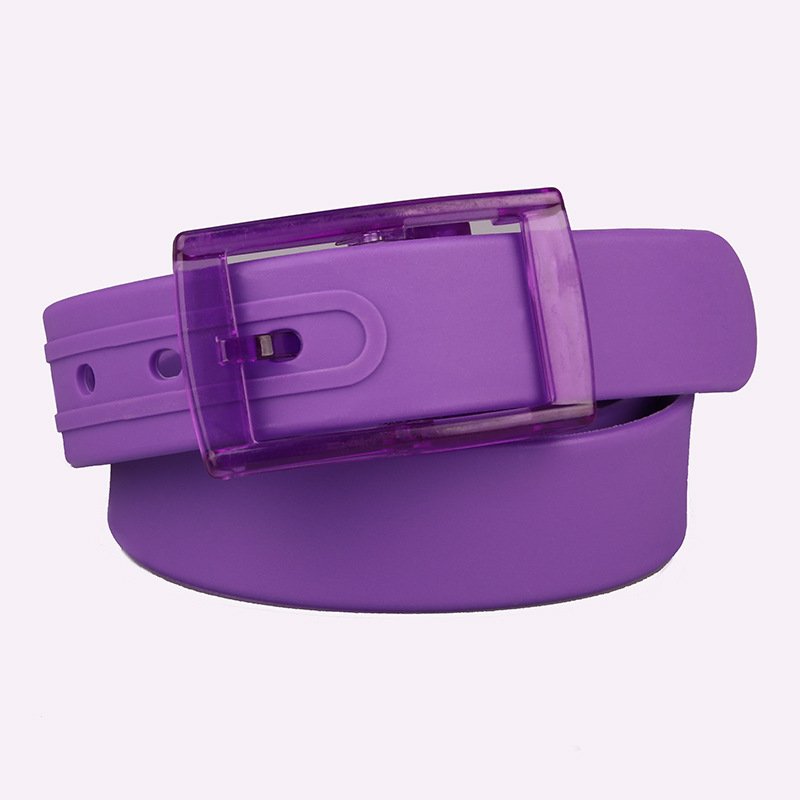 Yiwu factory wholesale Plastic Belt with Plastic Buckle,Fashion 15 Solid Color Silicone Ladies Belt