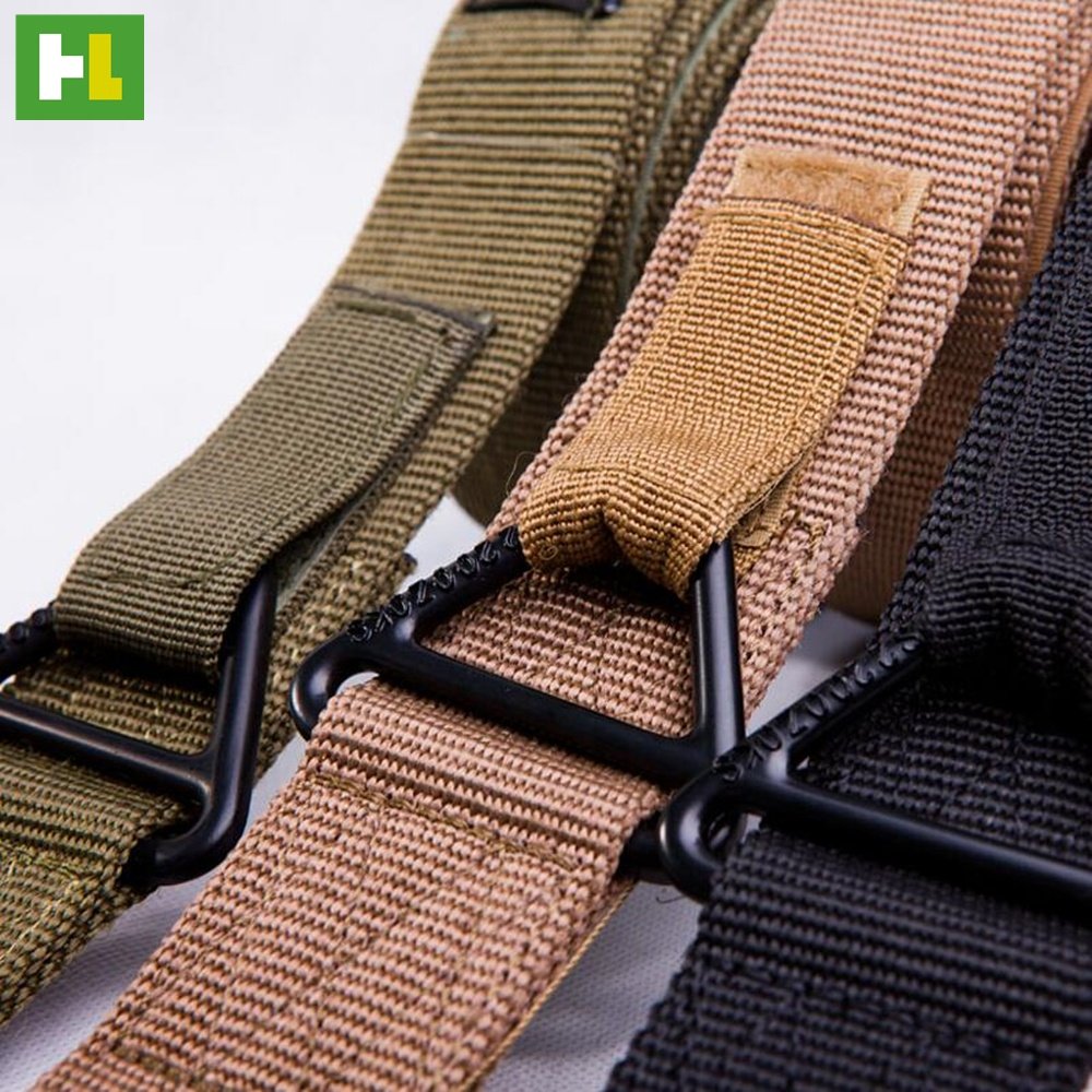 Hot Selling Durable Outdoor Woven Braided Nylon Black Brown Fabric Belt With Plastic Buckle