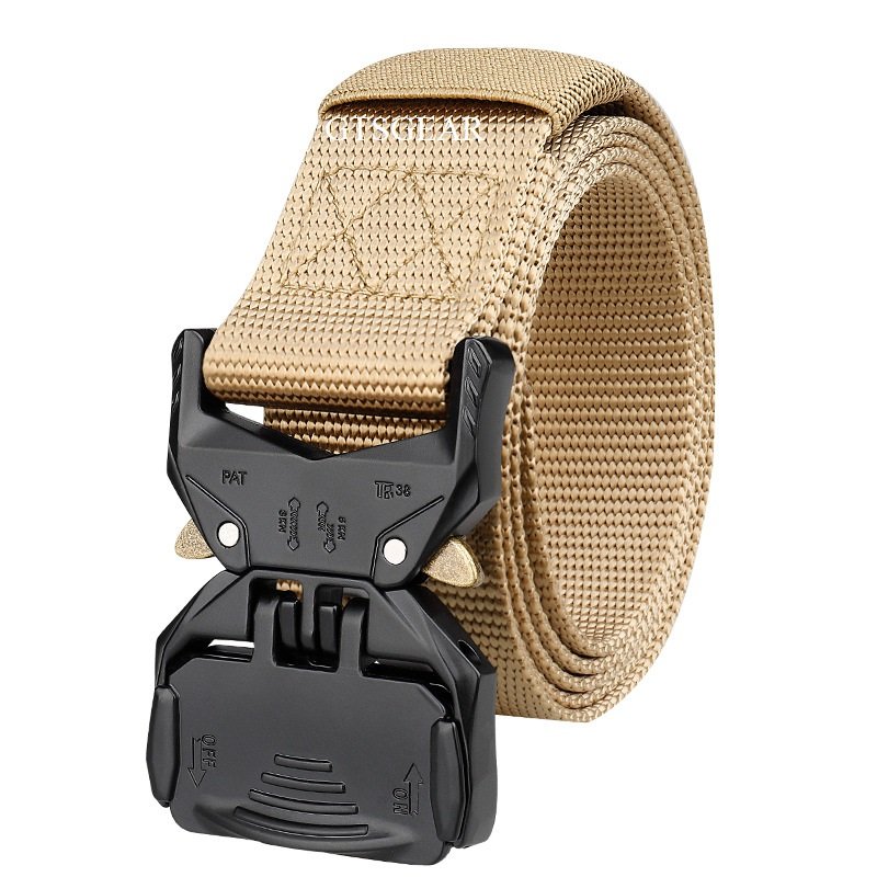 BL25 3.8cm Hiking Tactical Belt Men's Outdoor Sports Quick Release Belt Tooling Functional Canvas Belt