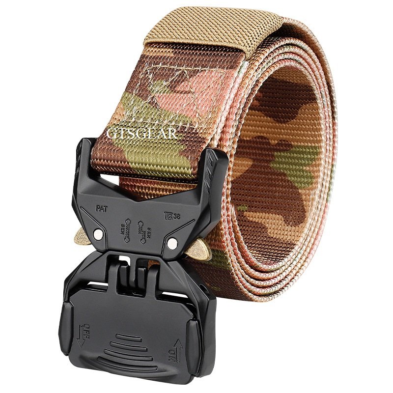 BL25 3.8cm Hiking Tactical Belt Men's Outdoor Sports Quick Release Belt Tooling Functional Canvas Belt