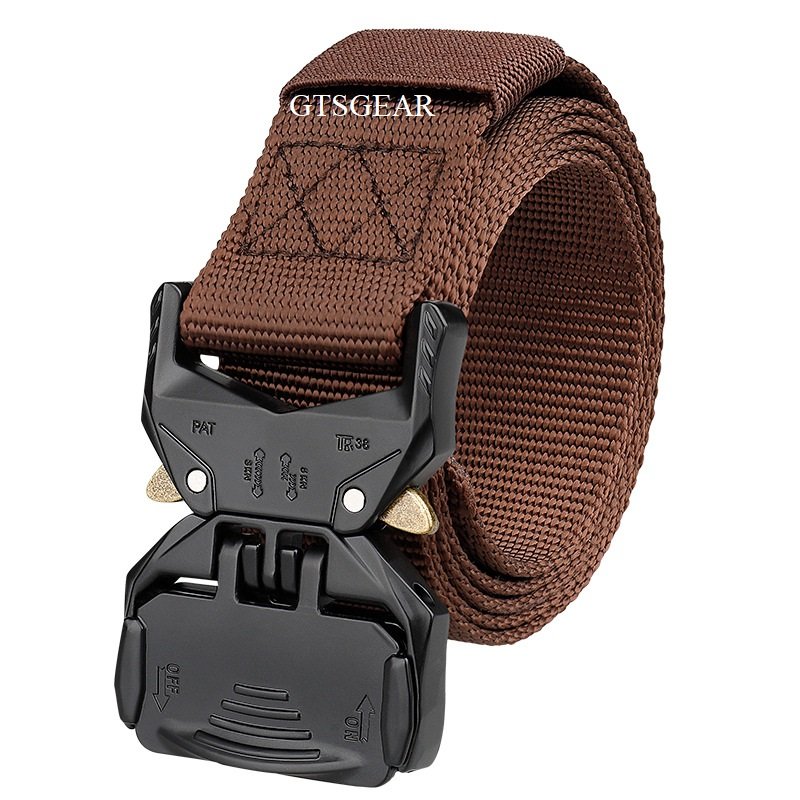 BL25 3.8cm Hiking Tactical Belt Men's Outdoor Sports Quick Release Belt Tooling Functional Canvas Belt