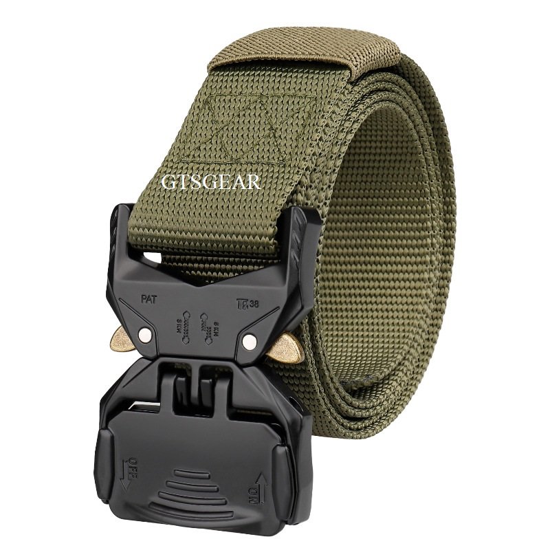 BL25 3.8cm Hiking Tactical Belt Men's Outdoor Sports Quick Release Belt Tooling Functional Canvas Belt