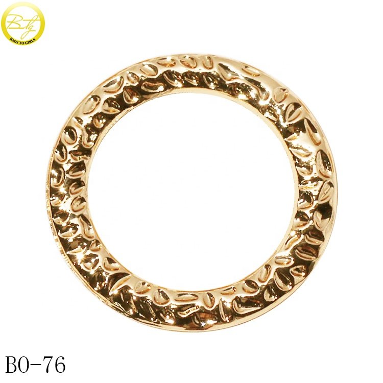 High quality custom engraved letter spring rings gunmetal handbag hardware openable o buckle for dog collar