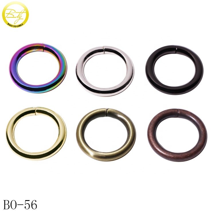 High quality custom engraved letter spring rings gunmetal handbag hardware openable o buckle for dog collar