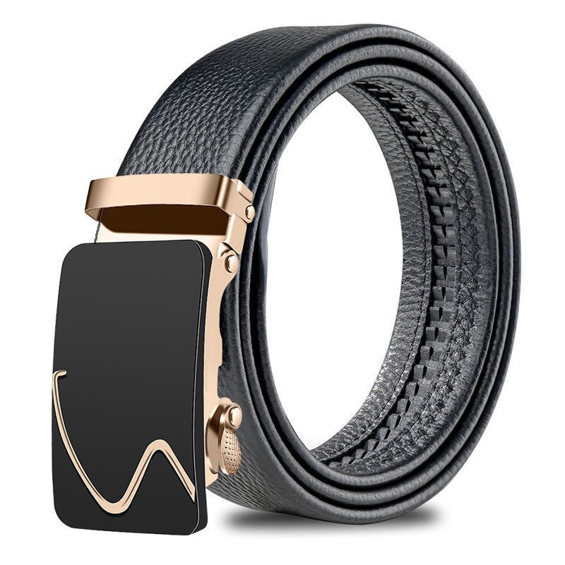 Men's crocodile pattern edging belt automatic buckle casual Youth Business super fiber PU belt