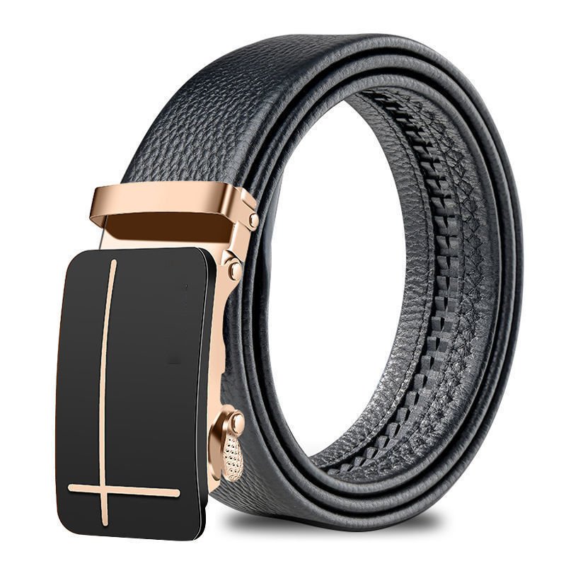 Men's crocodile pattern edging belt automatic buckle casual Youth Business super fiber PU belt
