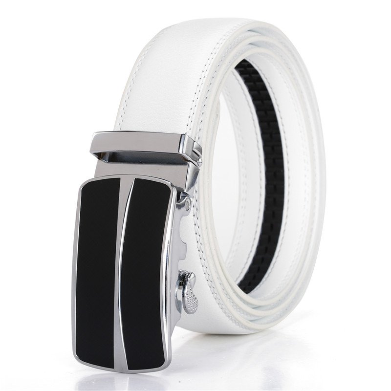 LQbelt Men's Automatic Buckle Belt For Men Genuine Leather Belts Waistband Custom LOGO YiWU OEM Factory