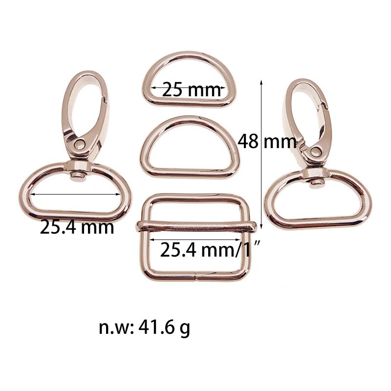 Nickle Finishes JInmoore Bag Making Kit Sets Swivel Hooks D Rings and Slide Buckles