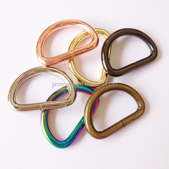 6 Finishes Colored Metal D-Rings D Ring Loop Buckle For Bag Backpack