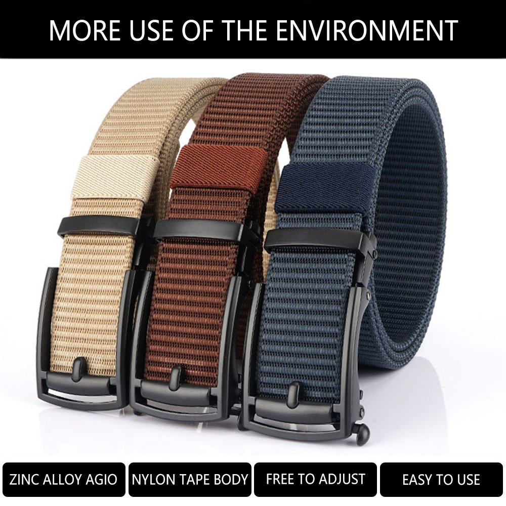 Wholesale New Tactical Men's Nylon Fabric Belt Metal Automatic Click Buckle Tactical Belt Hunting Hiking Sports Nylon Belt