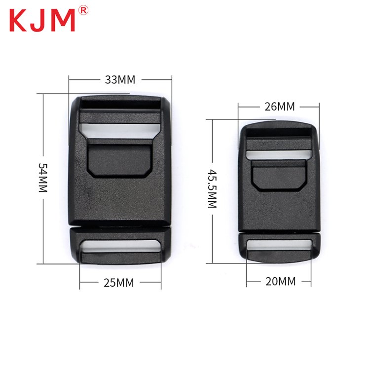 Custom Logo Color Backpack Accessories 20mm Flat Lock Belt Buckle Plastic Quick Release Magnetic Buckle