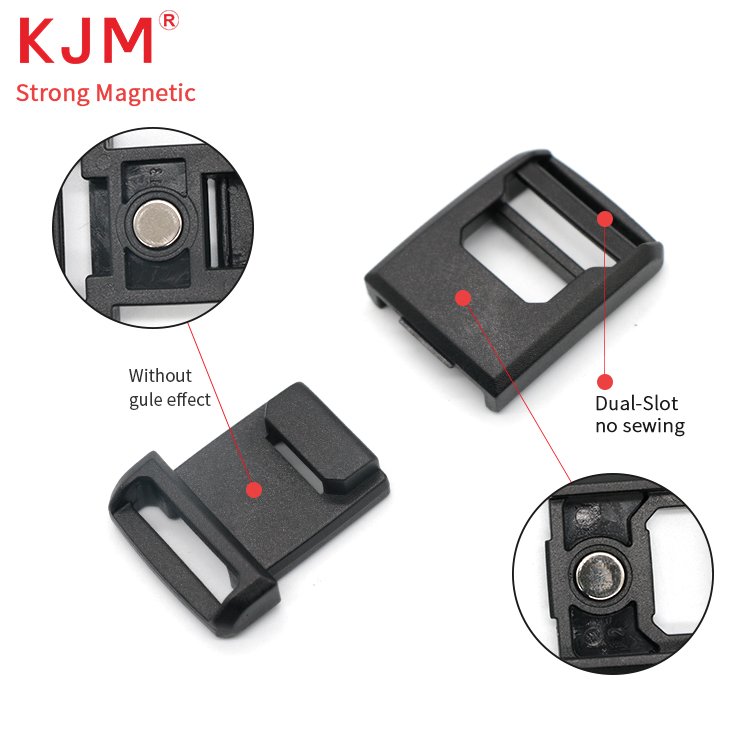 Custom Logo Color Backpack Accessories 20mm Flat Lock Belt Buckle Plastic Quick Release Magnetic Buckle